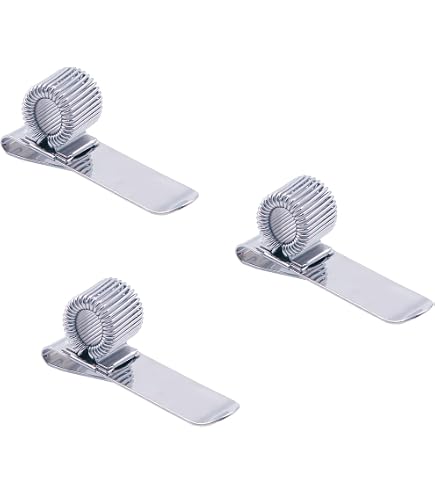 Porte-stylos Clip Métal 6 Pièces - Horizontal Et Vertical - Acier Inoxydable - Argent