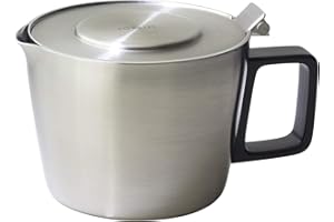 FORLIFE Hospitality Teapot with Built In Strainer, 14 oz, Stainless Steel