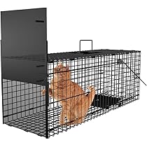 FORMIZON Trappola per Topi Grandi, 41X14X11CM Trappola per Animali Vivi grandi, Gabbie Trappola Facile da Installare e Riutilizzare, Gabbia Cattura Ratti Interno Esterno