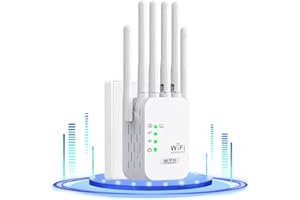 GENÉRICO Repetidor WiFi, Potente Amplificador De Señal WiFi Remoto, Repetidor WiFi con 6 Antenas, Amplificador repetidor WiFi con Modo Ap, Puerto ethernet, Compatible con Todos los routers WiFi