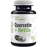 Quercetin + Brennnessel (Nettle) 500mg 120 Vegane Kapseln, Laborgeprüft, Hochdosiert, Nicht GVO, keine Füllstoffe oder Zusatz