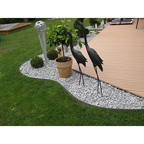 Rasenkanten Edelstahl 18 cm hoch mit neuer vertikaler Versteifungskante - 2