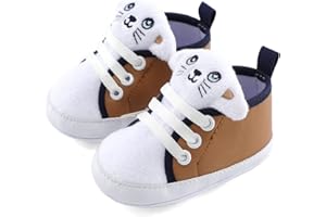 LACOFIA Zapatos Primeros Pasos niños Zapatillas de Cordones con Suela Suave Antideslizante para bebé niños