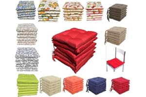 Generico CUSCINI PER SEDIA COPRISEDIA TRAPUNTATI MORBIDONE CONFEZIONE 6 PEZZI CON LACCETTI COORDINABILI CON LA LINEA AMA (rosso)