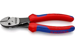 Knipex TwinForce® Alicate de corte diagonal de alto rendimiento con muelle de apertura negro atramentado, con fundas multicomponentes 180 mm 73 72 180 F