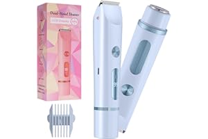 TECHVIZRS Intimrasierer für Frauen, 2-in-1 Dual Head Shaver Rasierer Mini-Damenrasierer Rasierer Damen mit Akkustandsanzeige für Gesicht, Beine und Arme (Blau)