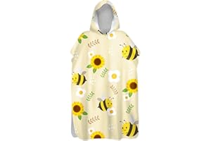 CHICKWING Microfibre Changing Robe Towel for Kid Adult, Chickwin Printed Hooded Poncho Swim Beach Towel Light Weight Quick Dry Beach Surfing Swimming Robe