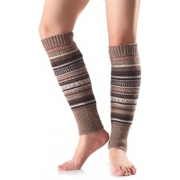 Jadive Jambières Guêtres Hiver Tricotées Pour Femmes - Legwarmers Chaudes Bohèmes