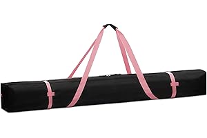 Navaris Ski Bag for Men and Women - Ski Bag for 1 Pair of Skis and Poles with Zipper, 2 Straps with Buckles and Carrying Handle - 2 Sizes - Black and Yellow