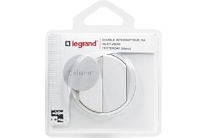 Legrand - Double interrupteur ou va-et-vient avec plaque Céliane Soft - Blanc