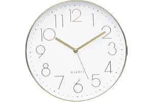 ACCSHINE Väggklocka, stor, utan tickande ljud, tyst, 30 cm, kvartsur, batteridriven, lätt att läsa av, för rum i hemmet, kök