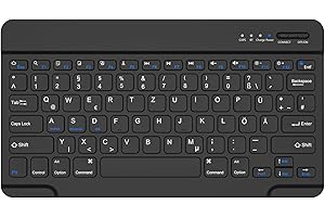 ‎HZD Bluetooth Tastatur, Bluetooth Keyboard, German Layout QWERTZ Lightweight Portable Wireless Keyboard for iPhone, iPad, Samsung, Lenovo, Huawei, Kompatibel Windows, Android, IOS