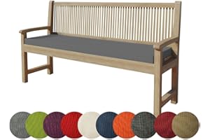 chilly pilley Bankkissen Bankauflage Polsterauflage Reißverschluss mit Schlaufen Kissen für Gartenbank Gartenbankauflage für Gartenmöbel Sitzkissen & Rückenkissen Outdoor (190 x 40 x 5 cm, Grau)