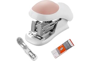 DIVONO Desktop Staplers with 7104 Staples, Mini Effortless Stapler and Staples Set, Small Stapler with Standard 26/6 Staples Includes Built-in Staple Remover(Random Color)