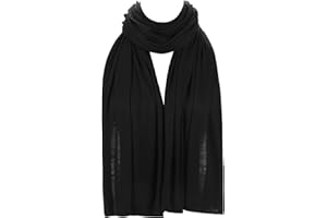 LONDON SCARFS PREMIUM QUALITY JERSEY HIJAB SCARF SHAWL STRETCHY MAXI LYCRA WARM WRAP PLAIN