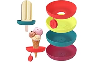 HUMMCQIT 4PCS Ice Cream Stand Silicone Popsicle Stand Leakproof Ice Cream Stand Ice Lolly Holder Drip Catcher Ice Cream Pop Holder for Pool Party Home Gadget (4pcs)