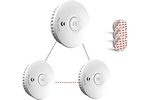 Ruan Wireless Interconnected Smoke Alarm 10 Years Life Photoelectric wireless Smoke Detector 4 Years Battery Fire Alarm Tested Conforms to EN 14604 Standard 3 Pack