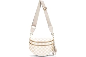 Hitotes Checkered Crossbody Bag Purse for Women Cross Body Bag Fanny Pack Belt Bag Sling Bag Checkerboard Shoulder Bag Bum Bag Hobo Bag