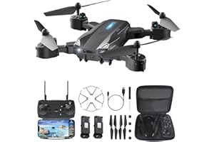 Hilldow 016 Mini Drone for Kids Adults with 1080P Camera, Foldable FPV Live Video RC WiFi Quadcopter Drones Toys Gifts for Beginners Boys Girls with Altitude Hold, Headless Mode, 3D Flips, 2 Batteries