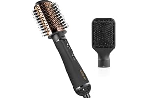 WeChip Cepillo Secador de Pelo & Cepillo Alisador Pelo, Iónico Cepillo Aire Caliente, Cerámica Moldeador Pelo, Peine Secador Para Cabello Seco, Volumen, Rizado y Liso, Masaje Del Cuero Cabelludo