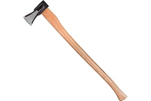 Mivos Ascia da Spacco Lunga 2000 g con Testa in Acciaio e Manico in Legno di Hickory - Lunghezza 92 cm - Ascia Spaccalegna per Giardino e Foresta - Granda Ascia Universale per Spaccare