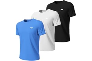 Lo.gas Maglietta Sportiva Uomo Manica Corta Asciugatura Rapida Traspirante per Palestra e Corsa 3/5 Pezzi