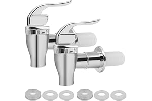 XYQMLY 2 Pcs Spigot for Beverage Dispenser, Push Style Spigot for Drink Dispenser,Plastic Water Jug Spigot, Replacement Dispenser Spigot for Beverage (Silver)