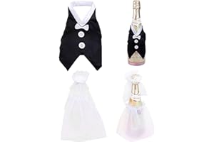 JUKOTA Paquete de 2，DecoracióN de Pareja de Novios - DecoracióN de Botellas de Boda - Pares Juego de Botellas de Vino - Adecuado para Fiestas de Compromiso, Bodas Y Otras Celebraciones