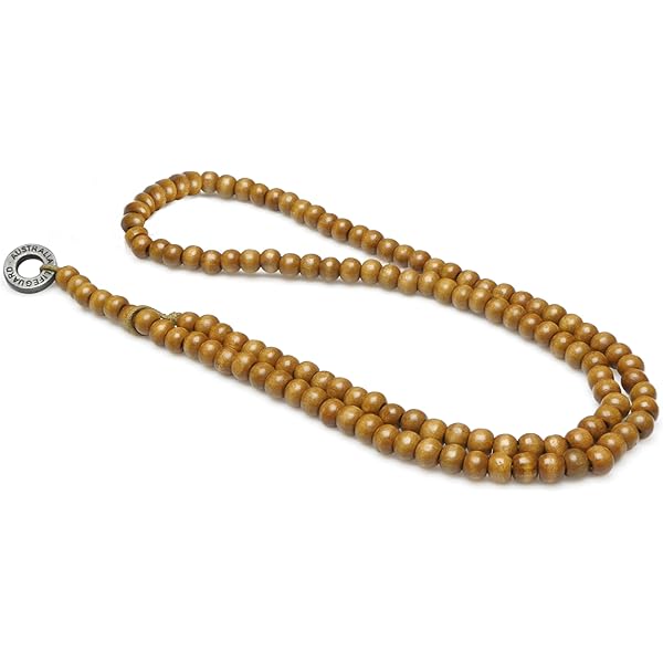 Collana Di Perline In Legno Hawaii Style – Marrone E Argento, 45 Cm + 6,9 Cm, Leggera, Fatto A Mano