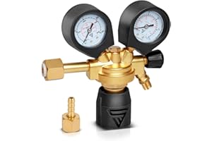 STAHLWERK Druckminderer ST-300 Pro – bis 300 bar, aus hochwertigem Messing, nach DIN EN ISO 2503, für Argon, CO2, Mix 18 & Schutzgase, mit W21,8 x 1/14" Gewinde, stufenlos regelbarer Druckregler