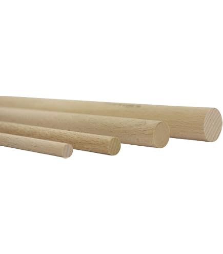 2 Barres Rondes En Hêtre 35mm X 100cm - Bois Autrichien Non Traité | Pour Menuiserie Et Bricolage