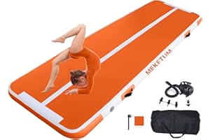 MEKETUM Air Turn Track Matte 2m 3m 4m 5m 10/20cm Dicke Turnen Matten Aufblasbar Gymnastikmatte Rutschfest Sportmatte für Zuhause/Training/Tumbling/Yoga/Outdoor/Fitness