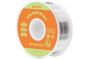 TOWOT Filo di saldatura senza piombo per saldatura elettrica, contenuto 2.0% Flusso di saldatura Sn0.7Cu (0.8mm 100g)