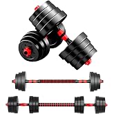 JUPPLIES Adjustable Dumbbell Set 2 in 1 | 22 lbs 20 kg 35 kg | Dumbbell Kit with Adjustable and Non-Slip Straight Bar - Dumbb