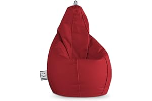 Happers Pouf Poltrona a Sacco Similpelle per uso Interno Granata XXL