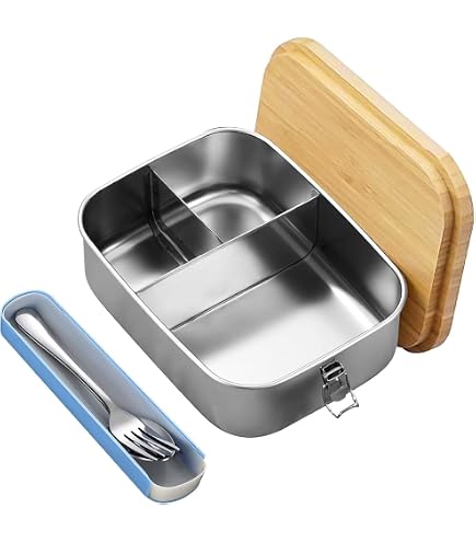Boîte à Déjeuner En Acier Inoxydable 1400 Ml - Étanche, Lavable Lave-Vaisselle - Pour École, Travail, Voyage - Adulte/Enfant - 8