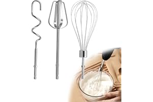 BOGORO Qazuwa Handmixer Zubehörset Für Bohrmaschine, Handmixer Zubehörset,Schneebesen Edelstahl, Schneebesen für Eiklar, Teig, Für Bohrmaschine(1 Rührbesen,1 Knethaken,1 Ballon Schneebesen)