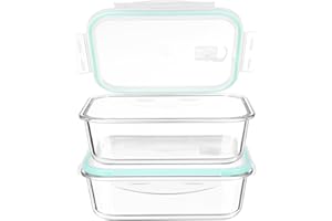 LXUDN Glasbehälter mit Deckel 2 x 1520ML - Glasdose mit Deckel BPA-Frei - Vorratsdosen Glas mit Deckel Mikrowelleengeschirr - Frischhaltedosen Glas mit Deckel Glasschüssel Set Aufbewahrungsbox Glas