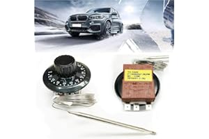 SANWAN H843730 SUNWAN Capillary Car Thermostat Cooling Radiator Fan Control Switch Universal Adjustable 0-120 degreeC Heating/Cooling Mechanical Thermostat,Black, Silver