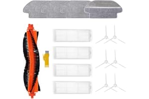 Laimaiou Kit di accessori Ricambi per Xiaomi Robot Vacuum-Mop 2S S12 Xiaomi Mi Robot Vacuum-Mop P Robot aspirapolvere 15 confezioni 1 spazzola a rullo, 4 filtro, 6 spazzole laterali, 4 panno Mop