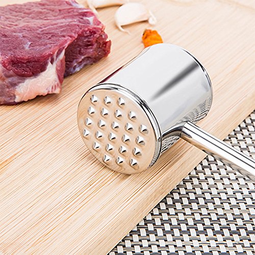 COKOSIM Haltbarer Fleisch Tenderizer Hammer Edelstahl mit 21cm (8.2inch) Handgriff für Steak Huhn Fische und Schweinefleisch - 5