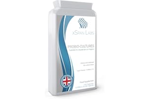 XSPAN LABS ProBio-Cultures 120 Capsules - High Strength 10 Billion Live CFU Multi-Strain Bio-Cultures + PreBio FOS Formula - Latest DRCaps© Encapsulation to Protect from gastric acids