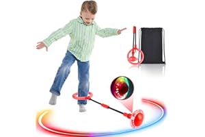 Kqpoinw Cheville Skip Ball, Flash Saut Anneau Ball Dancing Ball Lumière Skip Ball Lumière Skip Ball Balle Sauteuse Skip Ball pour Adulte et Enfant (Rouge)