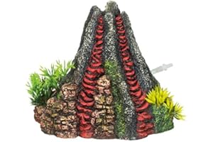 Nobby Vulcano con piante acquario decorativo, 14 x 13 x 12.5 cm