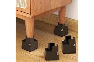 Niciksty 4 Stück Möbelerhöhung Verstellbare 5,1cm, mit Schraubklemme, Betthöher, Tischerhöher, Stuhlerhöher, Sofaerhöher für Quadrat/Runde Durchmesser 2-4 cm Stuhlbein, Schwarz