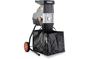 FUXTEC Biotrituratore Elettrico FX-EGH2800T – Cippatrice con Potenza 2800 W – Sistema a rullo silenzioso – Cestello raccolta 60 L – Protezione anti-inceppamento – Tritura rami fino a 44 mm