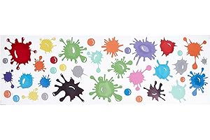 GORGECRAFT 1 Foglio Adesivi Murali Schizzi di Vernice Adesivi Murali Spruzzi Acquerello Creativo Divertente Ornamento di Macchia In Pvc Multicolore per Stanza D'Arte Aula Camera Da Letto