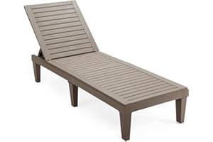 COSTWAY Lettino Prendisole da Giardino, Sdraio da Giardino Con Schienale Regolabile a 5 Livelli, Chaise Longue Impermeabili da Esterno, per Spiaggia Piscina Giardino, Portata 180 kg (Marrone)
