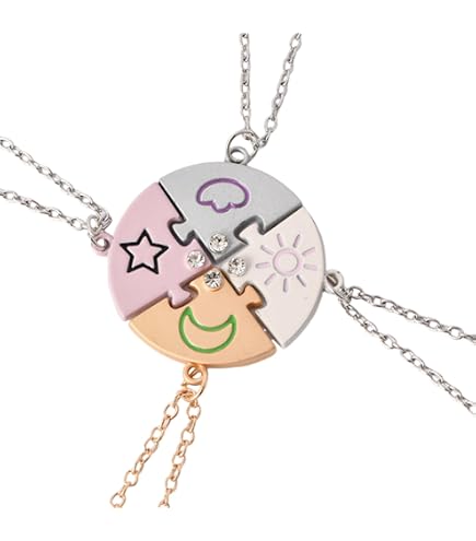 LEEQ 2 pezzi BFF Collane, Catena Collana Donna oro, Collana Con Ciondolo Luna e Sole per Regalo Donna Laurea Compleanno Regali Amica