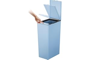 EKO Morandi Poubelle de cuisine – Poubelle de recyclage tactile – Parfaite pour la cuisine et la maison, poubelle en plastique bleu titane, 40 litres